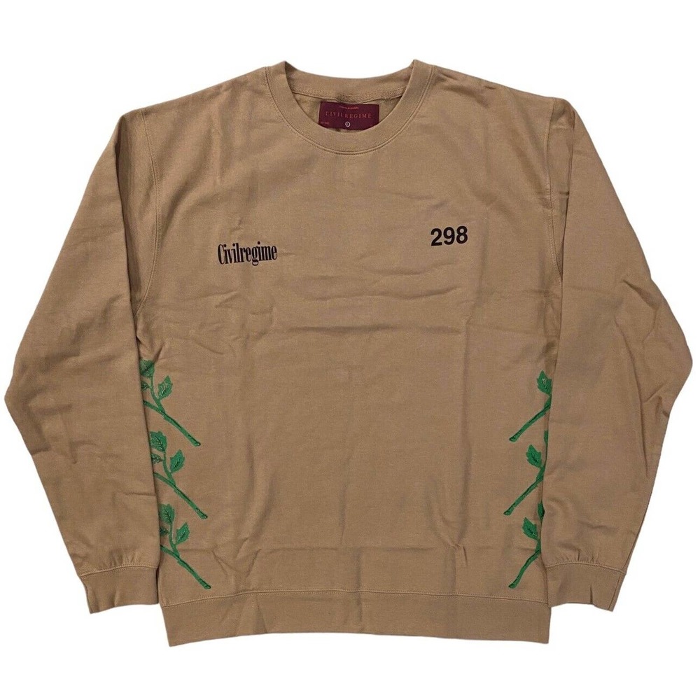 Civil Regime Men's (S.I.N.) Burning Time Crewneck Sweatshirt in Sandstone - Picture 2 of 2